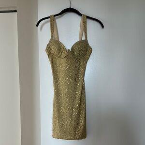 Elegant Gold Studded Dress